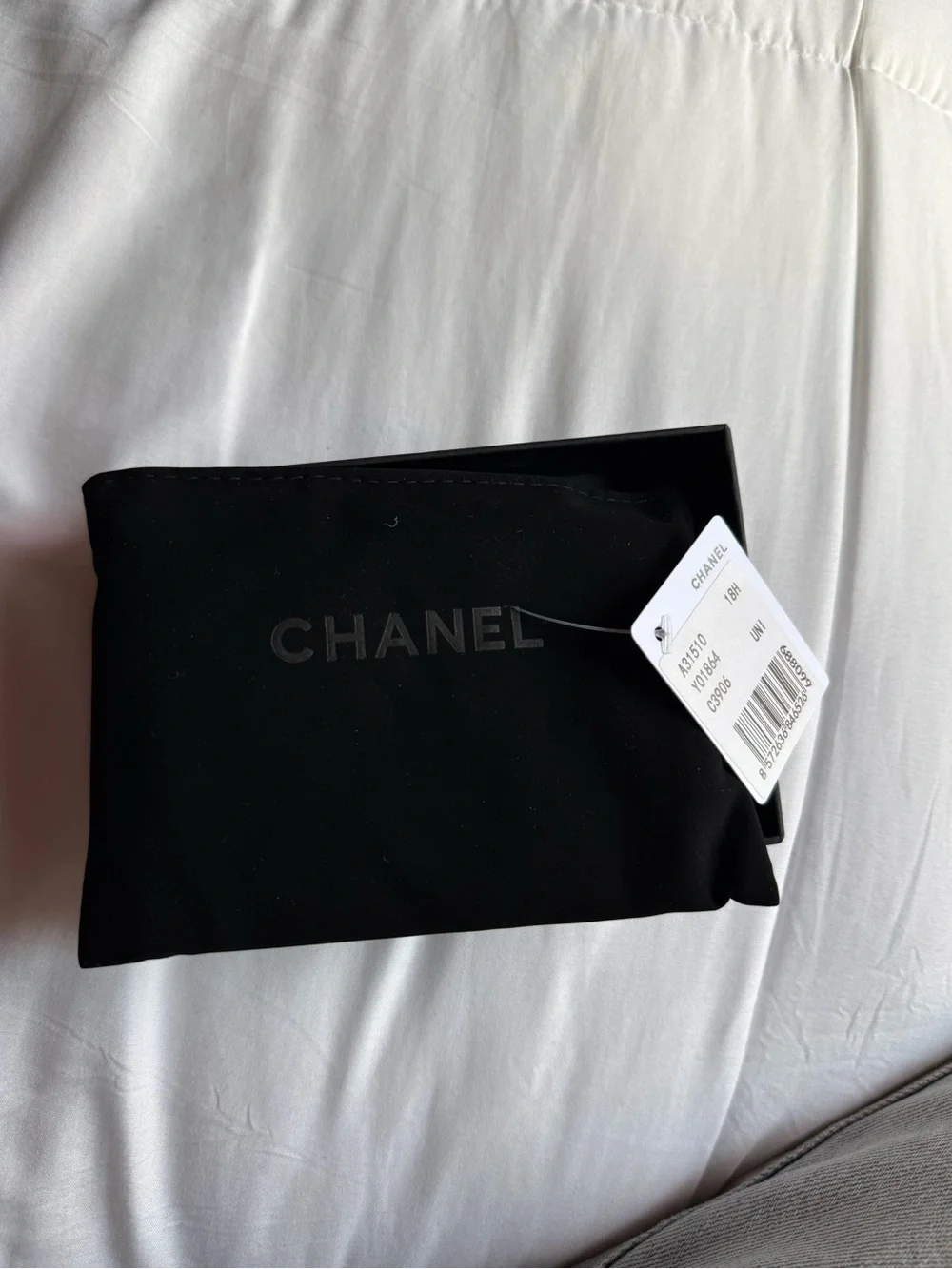 CHANEL Black Card Holder Box with Logo